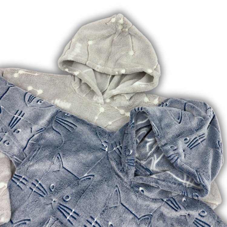 Kocobluza dziecięca z kapturem – wiele wzorów i rozmiarów, materiał świecący