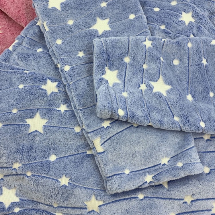 Miękka bluza-koc z kieszenią dla dzieci – tkaniny świecące w ciemności do wyboru