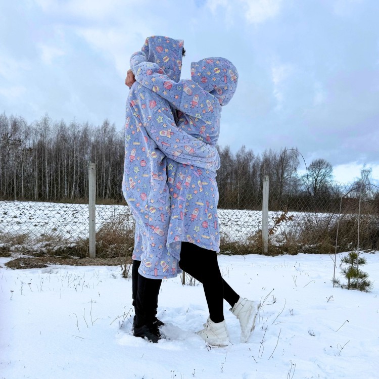 Oversize bluza-koc w rakiety dla dorosłych