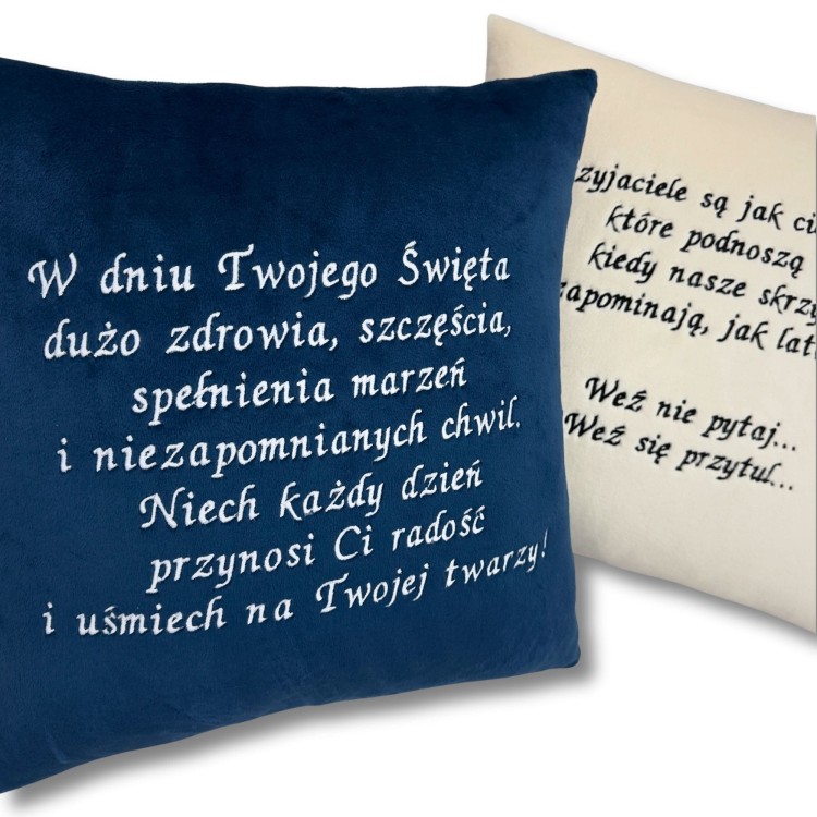 Poduszka z napisem