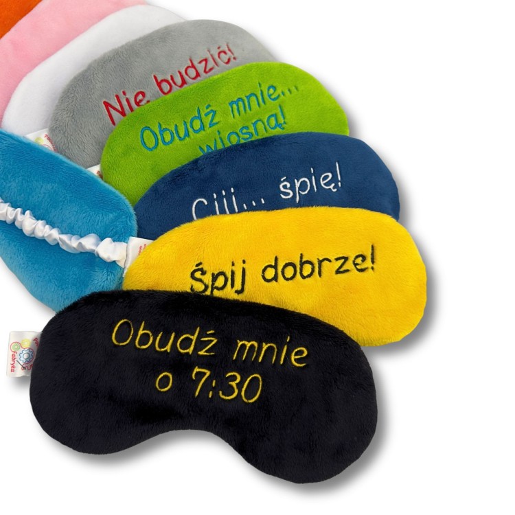 Maska do spania z własnym haftem imienia