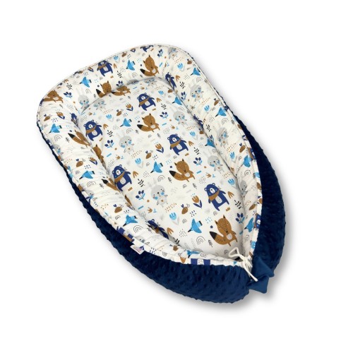 kokon niemowlęcy żółty bawełna i Minky widok z góry