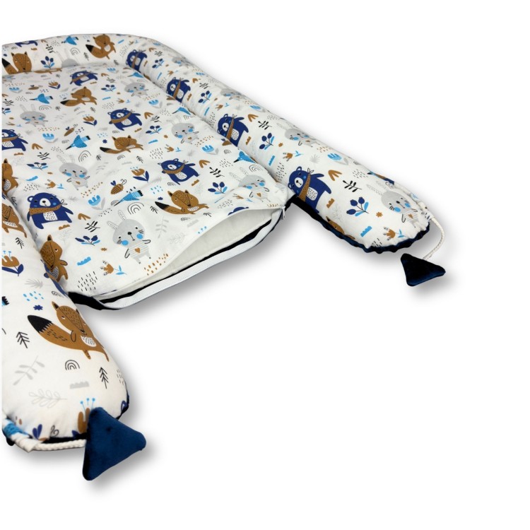 kokon niemowlęcy granatowy z 2 wkładami w zestawie