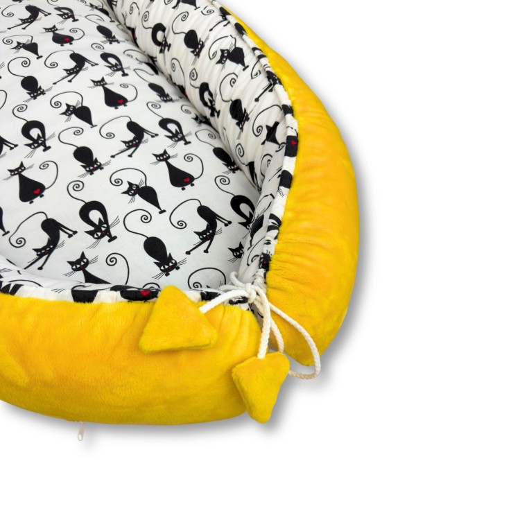 żółty kokon dla noworodka przytulne gniazdko