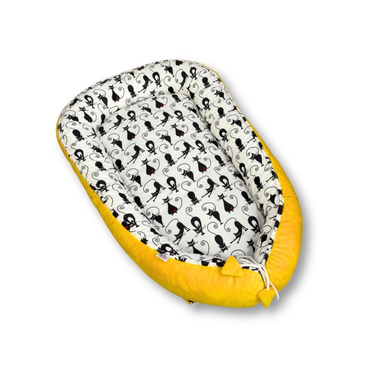 żółty kokon dla noworodka przytulne gniazdko