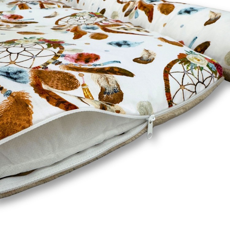 kokon niemowlęcy beżowy z 2 wkładami w zestawie