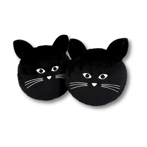 Poduszka kot świecąca w ciemności z haftem fluorescencyjnym