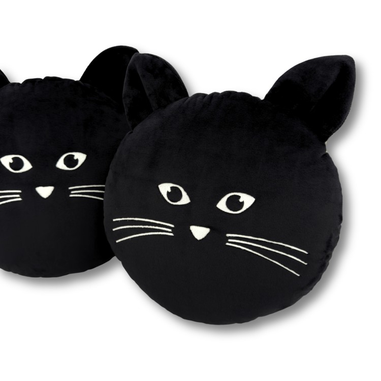 Poduszka w kształcie kota z fluorescencyjnym haftem pyszczka