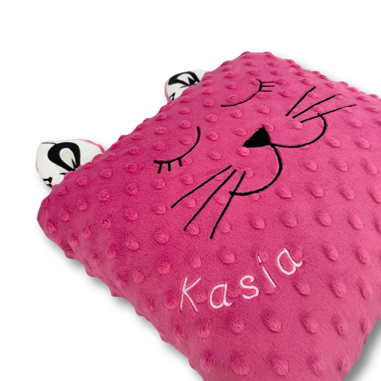 Poduszka w kształcie kota z haftem – miękka poduszka dekoracyjna