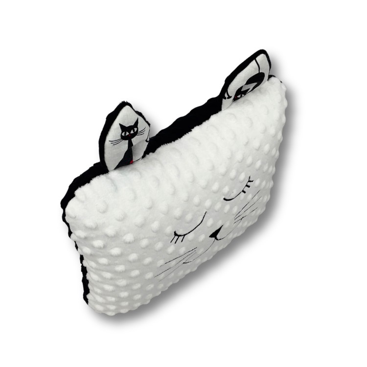 Poduszka w kształcie głowy kota – miękka poduszka do przytulania