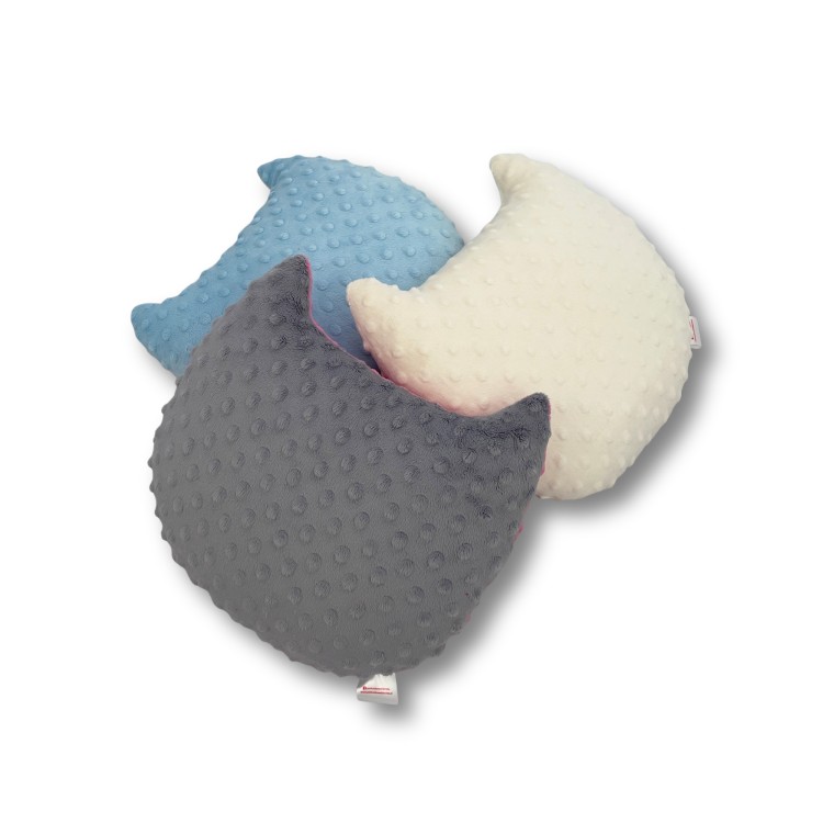 Mała poduszka w kształcie kota z haftem – miękka przytulanka