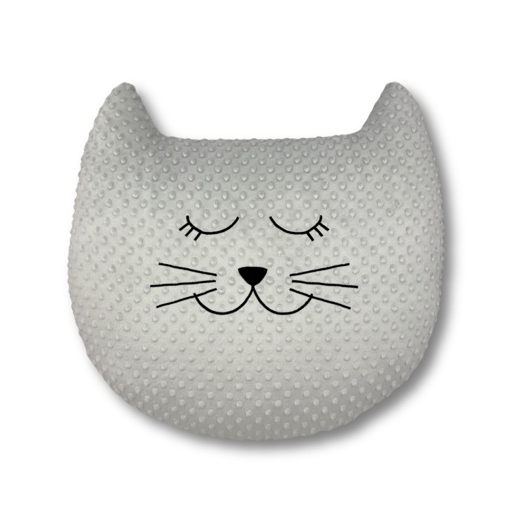 Poduszka kot XXL z haftem pyszczka – duża poduszka dekoracyjna